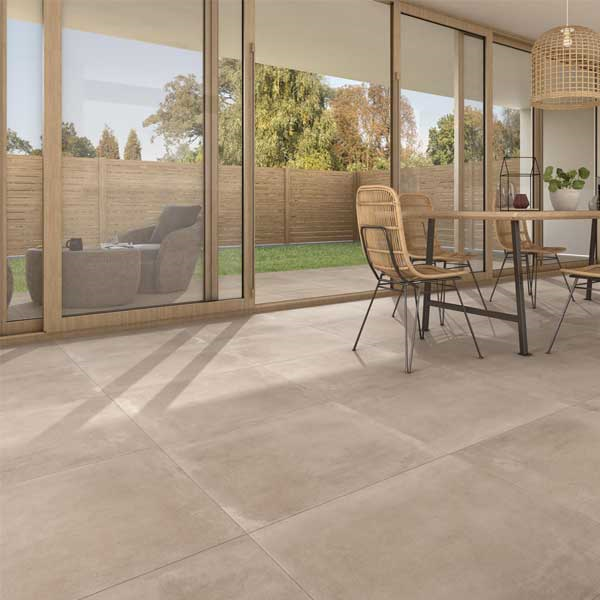 Carrelage extérieur antidérapant effet béton ciré en grès cérame émaillé - Clarens - 45,0 CM x 45,0 CM - ép. 9,50 MM - Arena