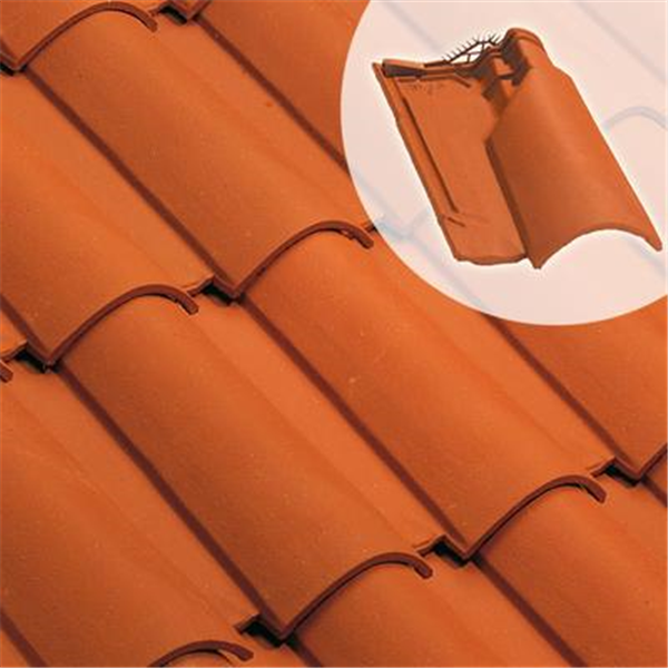 Tuile chatière en terre cuite - Oméga 10 - section aération 33 cm² - Rouge