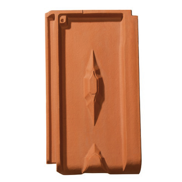 Tuile Losangée Héritage en terre cuite - BMI Monier - grand moule à faible relief - 43.5 x 25.5 cm - Rouge
