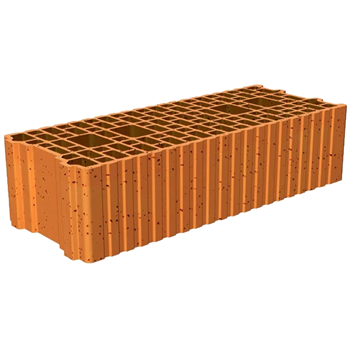 Brique d'arase rectifiée isolante Porotherm R20 - 500,0 MM x 200 MM x 124,0 MM