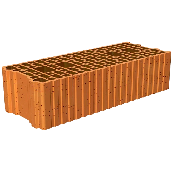 Brique d'arase rectifiée isolante Porotherm R20 - 500,0 MM x 200 MM x 124,0 MM