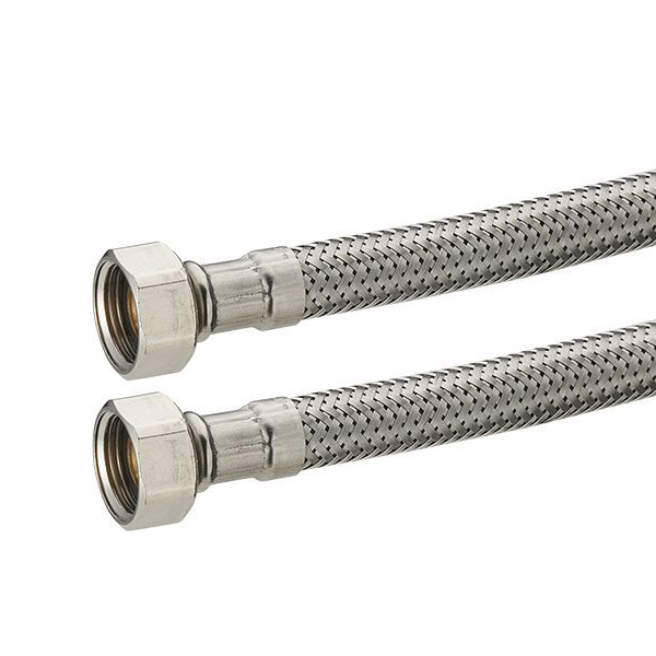 Flexible alimentation double Femelle à visser - F 15 x 21 - Longueur 150 mm - Inox tressé