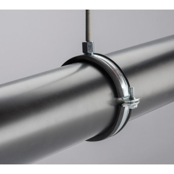 Collier de serrage avec isolant caoutchouc tige M8 plage de serrage 37-44 mm - boîte de 50