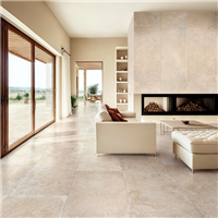 Carrelage extérieur effet travertin en grès cérame émaillé - Realstone Travertino Cross - 120,0 cm x 60,0 cm - ép. 9,00 mm - Beige