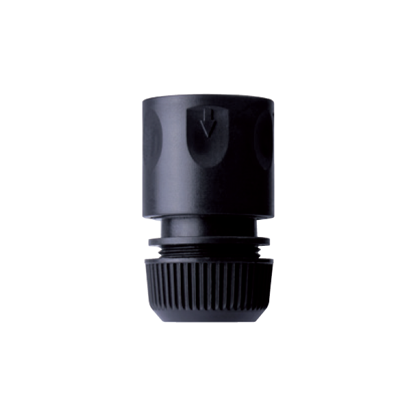 Raccord rapide plastique pour tuyau arrosage Fitt - Diamètre 15 mm - Mono-matière - Noir