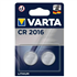 Pile électronique bouton Varta CR2016 - Lot de 2 piles