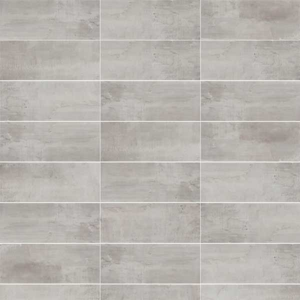 Carrelage imitation carreaux de ciment - Faïence salle de bain - Groove - 50,0 CM x 25,0 CM - ép. 8,50 MM - Gris