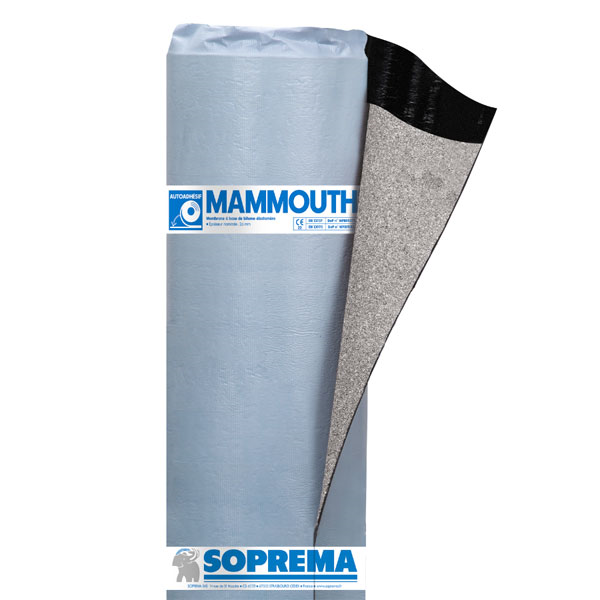 Membrane d'étanchéité auto-adhésive Mammouth SF pour toiture-terrasse - Système NoFlam - 1 M x 8 M