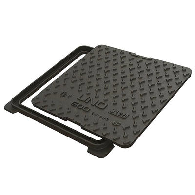 Regard de visite carré en fonte UNO 900 B125 NF avec surface antidérapante et garde anti-odeur - ouverture libre 800,0 mm x 800,0 mm