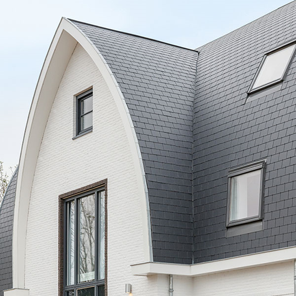 Ardoise fibres-ciment Kergoat surface lisse bords épaufrés - Anthracite - 40 x 24 cm - ép. 3,8 mm