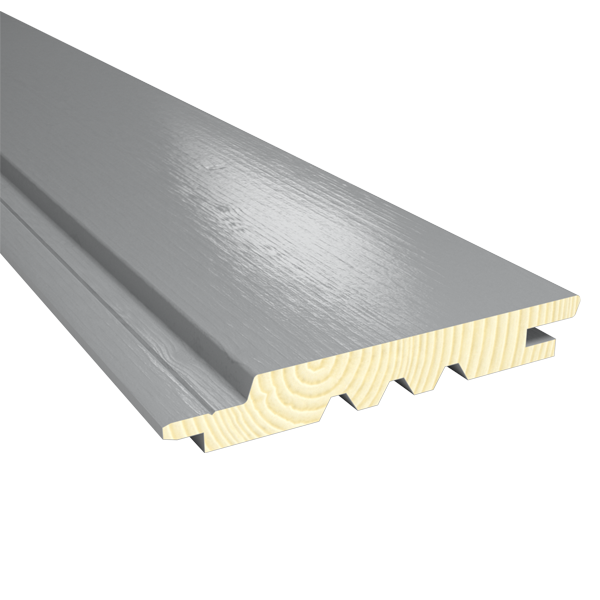 Bardage peint et saturé en sapin du Nord - profil Inca - Mineral - 20 mm x 125 mm x 4.46 m