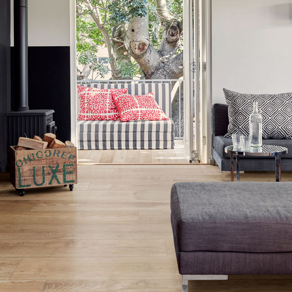 Carrelage intérieur grès cérame émaillé rectifié effet bois Woodsense - 120,0 cm x 20,0 cm - ép. 9,50 mm - Beige