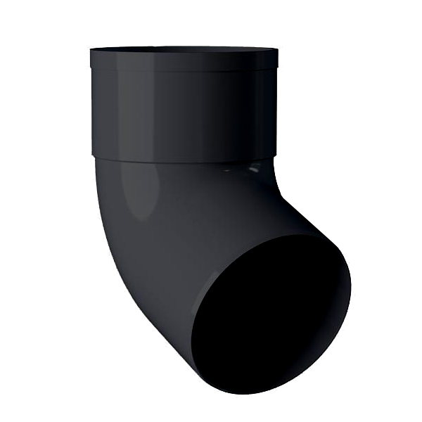 Coude mâle-femelle à 67° MEP 867C pour tuyau de descente de gouttière de diamètre 80 mm - PVC Noir