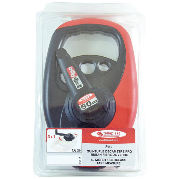 QUINTUPLE DECAMETRE PRO RUBAN FIBRE BOITIER BI-MATIERE