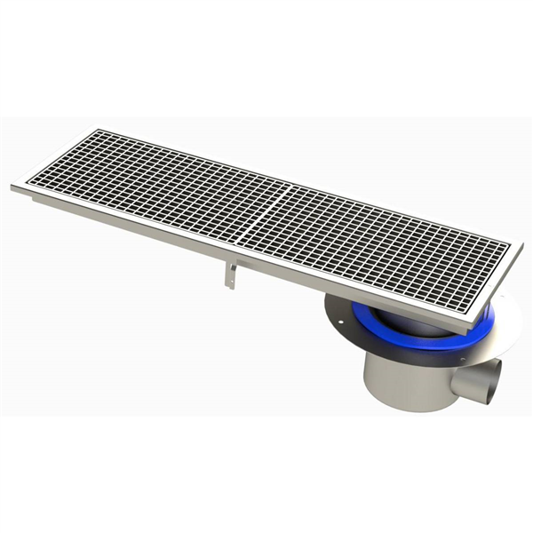 CANIVEAU TELESC 300X1000 INOX SORTIE LAT CLOCHE SIPHOÏDE INVERSÉE RVITL3.10