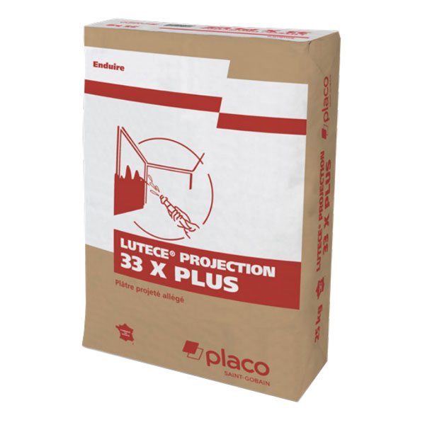 Plâtre allégé à projeter pour l'enduisage des murs et plafonds - Lutèce Projection 33 X PLUS - sac de 25 kg