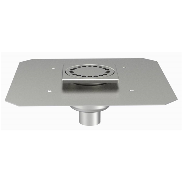 SIPHON 100X100 SORTIE VERT 40 MM PLATINE 1040D