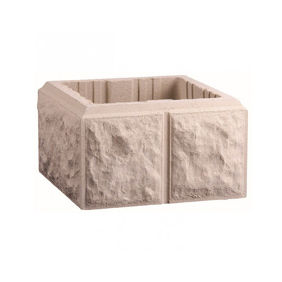 Boisseau en béton décoratif aspect bosselé Blanc - 30 x 30 cm - hauteur 17 cm