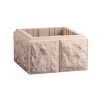 Élément de pilier bosselé en béton décoratif - Blanc - 30,0 CM x 30,0 CM x 17,0 CM