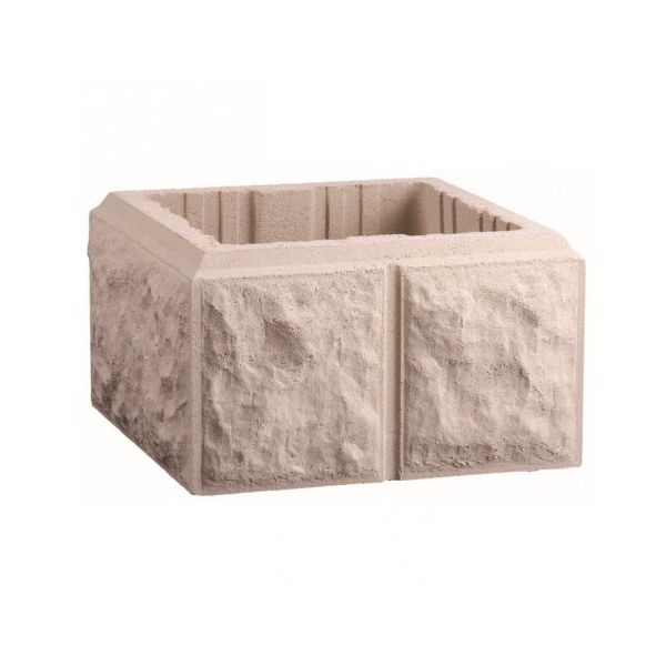 Élément de pilier bosselé en béton décoratif - Blanc - 30,0 CM x 30,0 CM x 17,0 CM