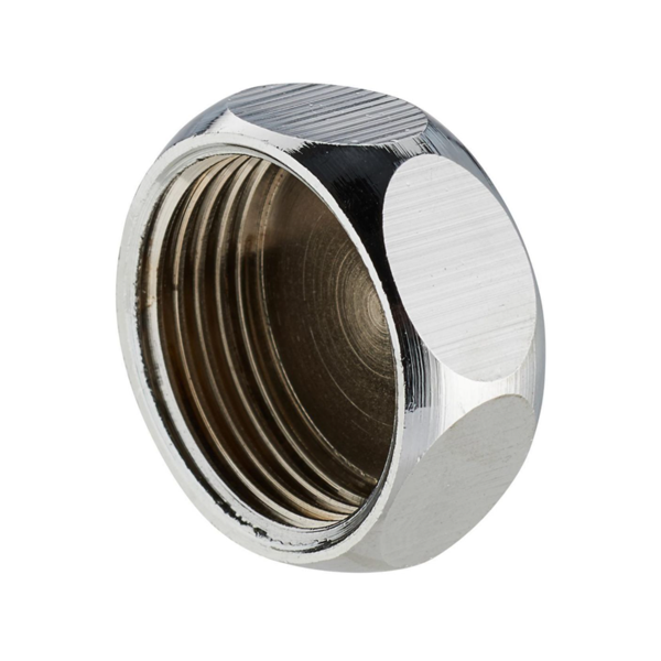 Bouchon F 20 x 27 en laiton chromé - À visser - Noyon & Thiebault - Sachet de 2 pièces