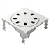 Siphon de douche en inox sans vis d'inviolabilité - cloche avec garde d'eau de 50 mm - 200 x 200 mm - sortie verticale 63 mm