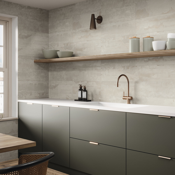 Faïence murale effet ciment Rambla - 20,0 CM x 60,0 CM - ép. 8,00 MM - coloris Taupe mat