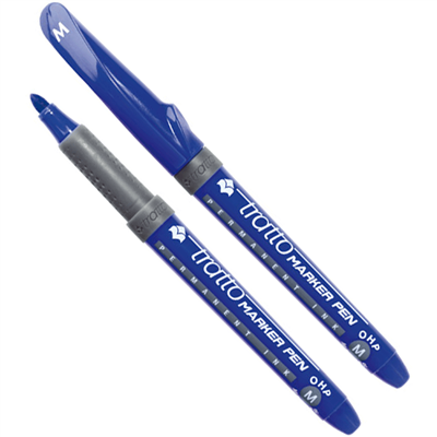 Stylo à encre permanente Tratto pointe grosse coloris bleu