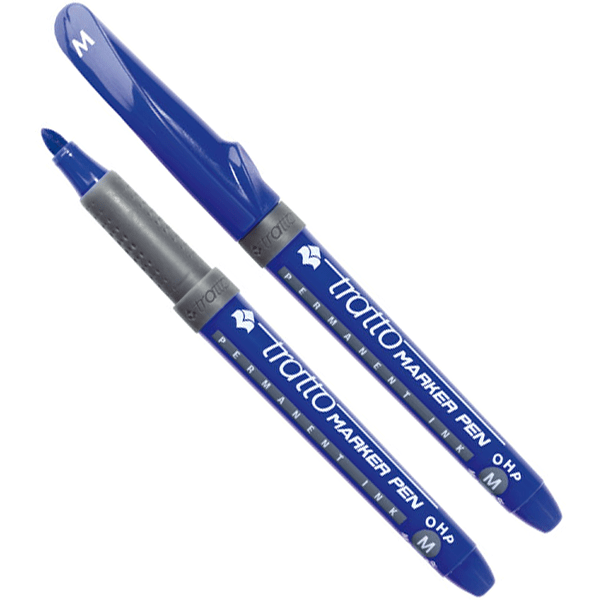 Stylo à encre permanente Tratto pointe grosse coloris bleu