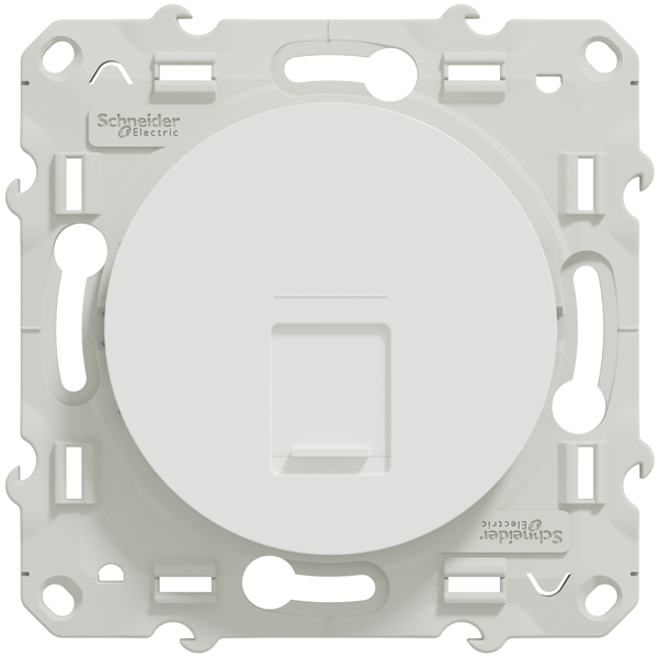 Prise RJ45 Schneider Odace - avec support de fixation à visser - grade 3 - catégorie 6 - STP - blanc