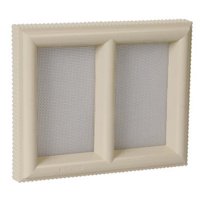 Grille d'aération à sceller Claustra avec moustiquaire PVC sable 220 x 180 mm Nicoll