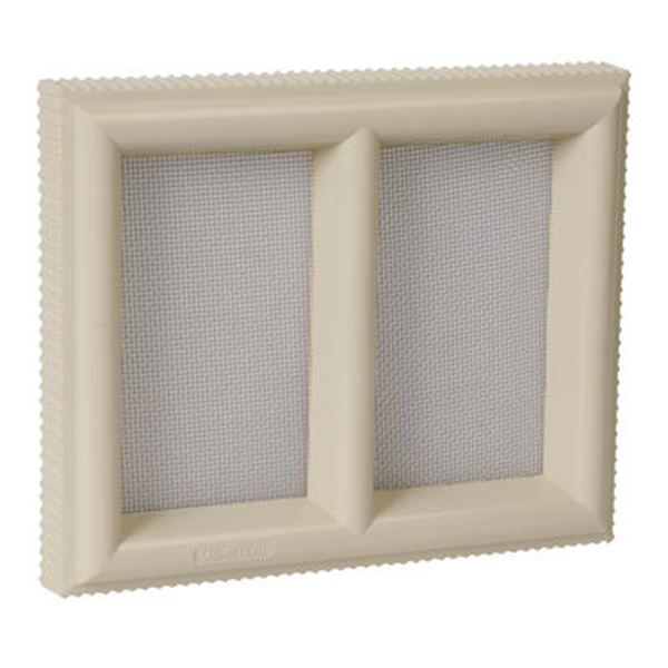 Grille d'aération à sceller Claustra avec moustiquaire PVC sable 220 x 180 mm Nicoll