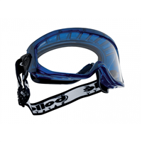 Lunettes masque monture PVC bleu aéré bord mousse PC incolores anti rayures et anti buée