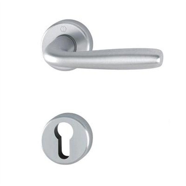 Ensemble sur rosace clé en I Maribor Hoppe Alu finition chromé mat pour porte de 37 - 47 mm