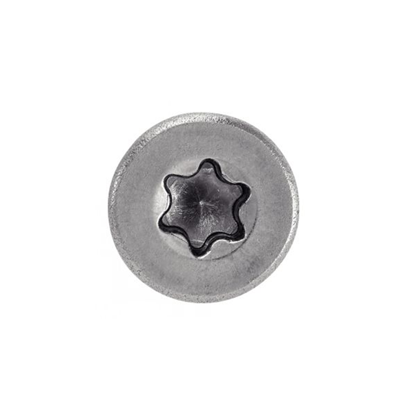 Vis pour aggloméré tête fraisée six lobes filetage partiel Inox A4 6x100/60 mm - boîte de 100