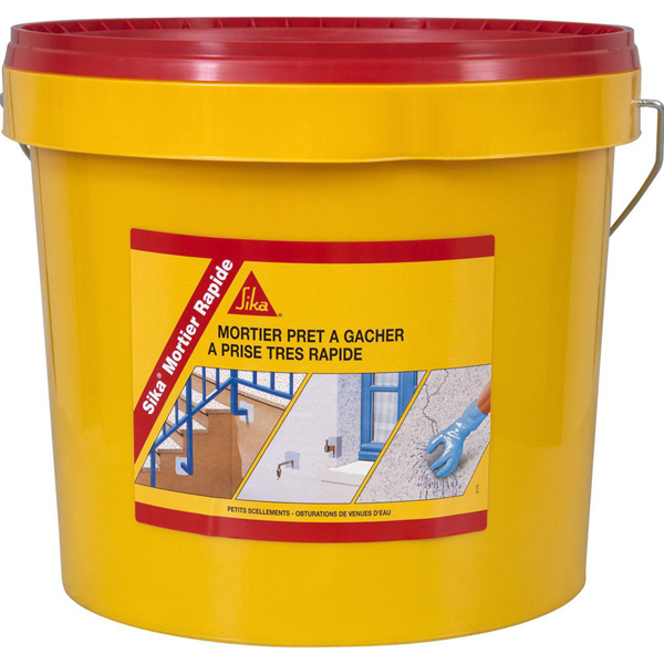 Mortier hydraulique prêt-à-gâcher à prise rapide - Sika Mortier Rapide - seau de 5 kg