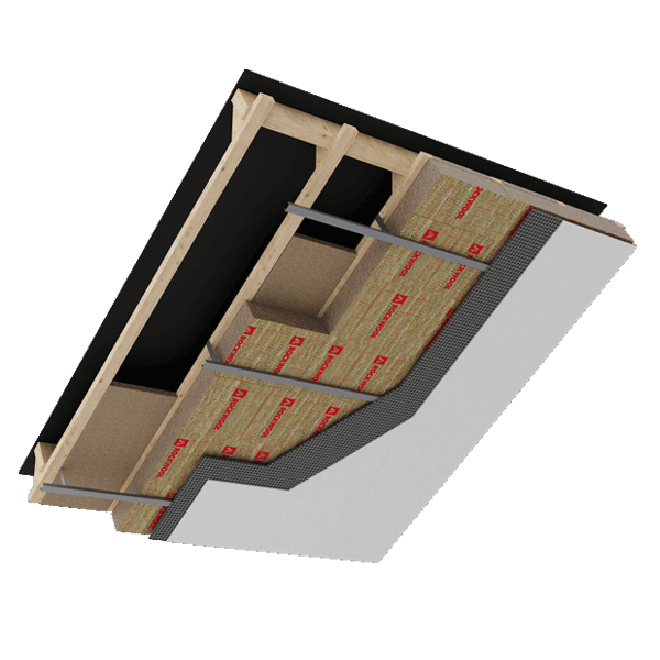 Panneau isolant en laine de roche pour combles aménagés - Rockcomble Kraft - R4,55 m².K/W - 1,35 m x 0,60 m - ép. 160 mm