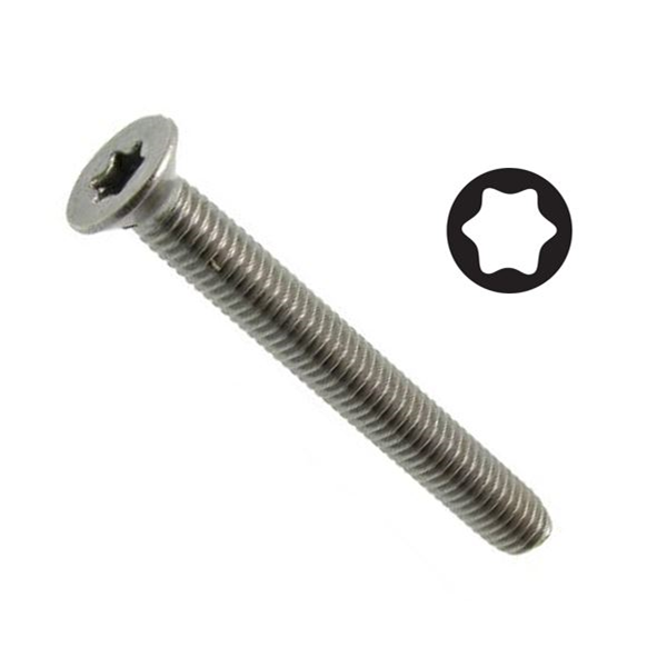 Vis à métaux tête fraisée six lobes en inox A2 DIN 965 M04x16 - boîte de 200