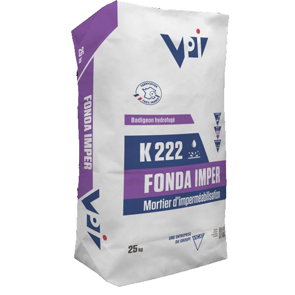 Mortier d'imperméabilisation pour fondations - Fonda Imper K222 - sac de 25 kg