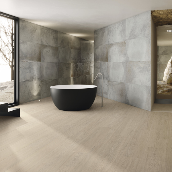 Carrelage intérieur en grès cérame rectifié effet béton Reef - 120,0 cm x 60,0 cm - ép. 8,70 mm - White
