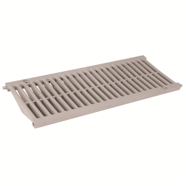 Grille PVC pour caniveaux de piscine - Connecto A15 Gris clair - largeur int. 150 mm - longueur 0.5 m