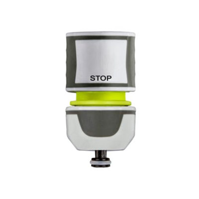 Raccord rapide stop Techn'O pour tuyau d'arrosage - bi-matière - diamètre 19 mm