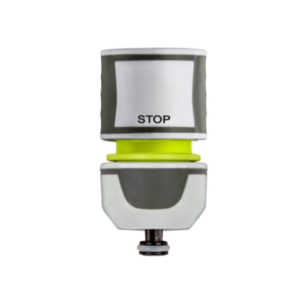 Raccord rapide stop Techn'O pour tuyau d'arrosage - bi-matière - diamètre 19 mm