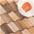 Fronton de rive ronde Gallo Romane en terre cuite - 310 x 290 mm ép.75 mm - Valmagne beige