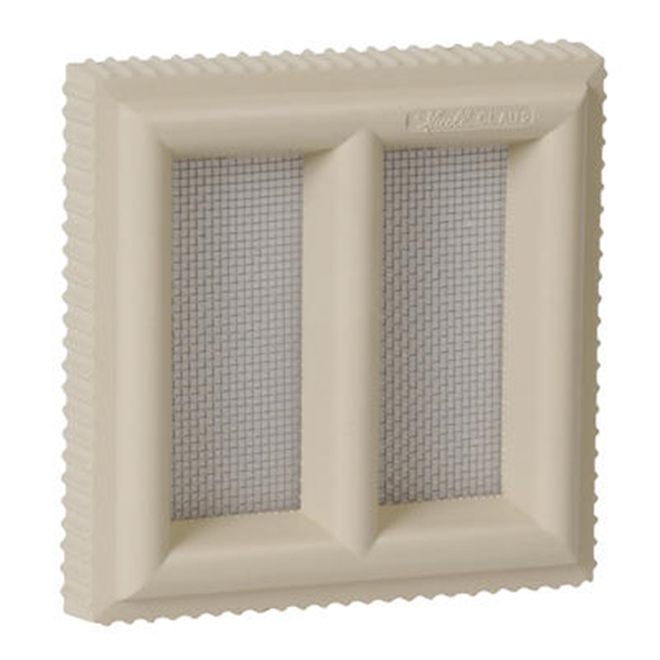 Grille d'aération à sceller Claustra avec moustiquaire PVC sable 120 x 120 mm Nicoll