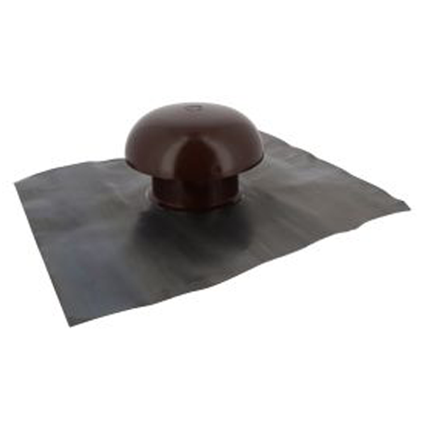 Chapeau de ventilation avec collerette d'étanchéité - diamètre 100 mm - marron