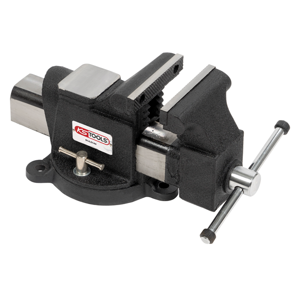 Etau parallèle Kstools avec base pivotante mâchoires 100 mm ouverture 110 mm