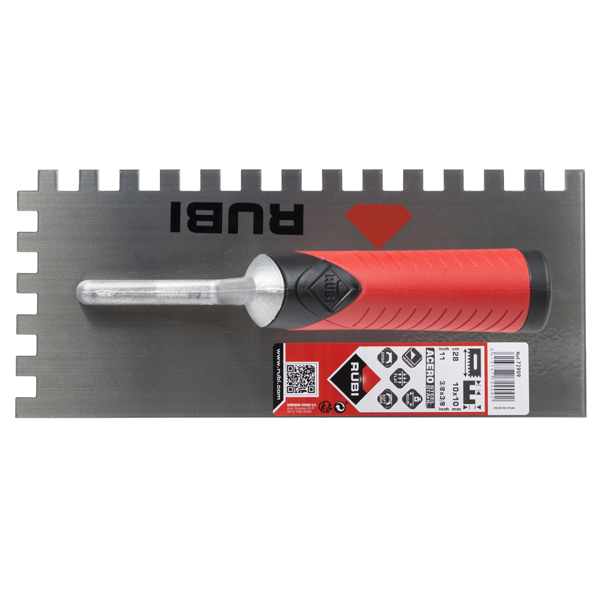 Peigne en acier avec poignée ouverte Rubiflex - RUBI - 28 cm de long - Denture 8 x 8 mm