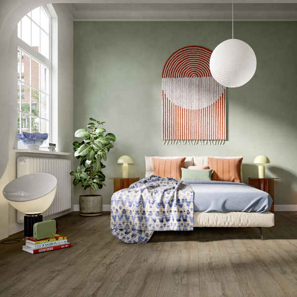 Parquet stratifié Aqua Large 8/32 - 4 chanfreins avec système Aqua CLIC it! 24h - 246 x 8 x 1292 mm - Chêne Turin Foncé