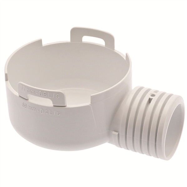 Siphonette d'évacuation de plain-pied Ø 40/50 mm avec grille Inox carrée 100 x 100 mm